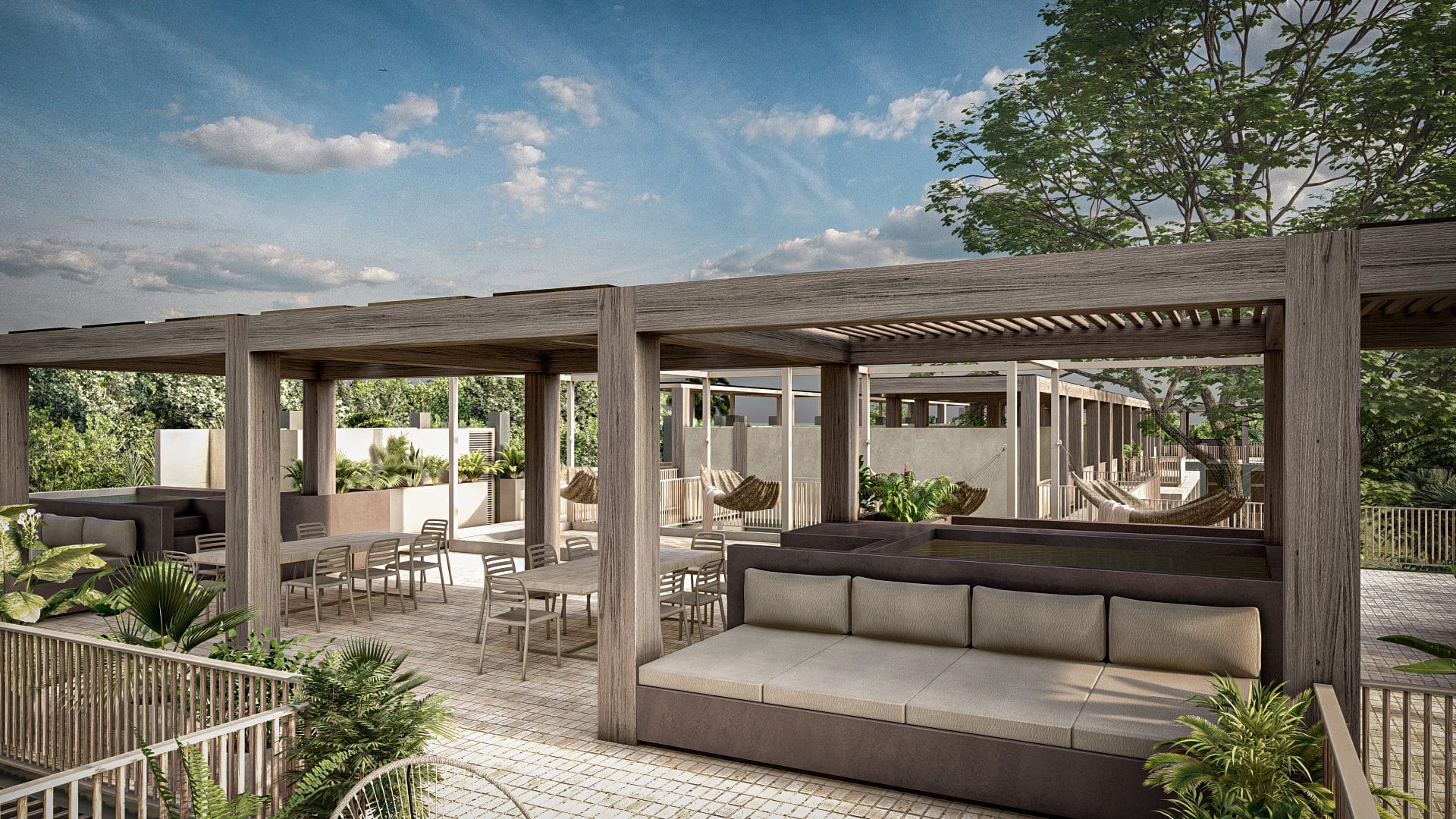 Vista panorámica desde rooftop en Bacalar — inversión inmobiliaria