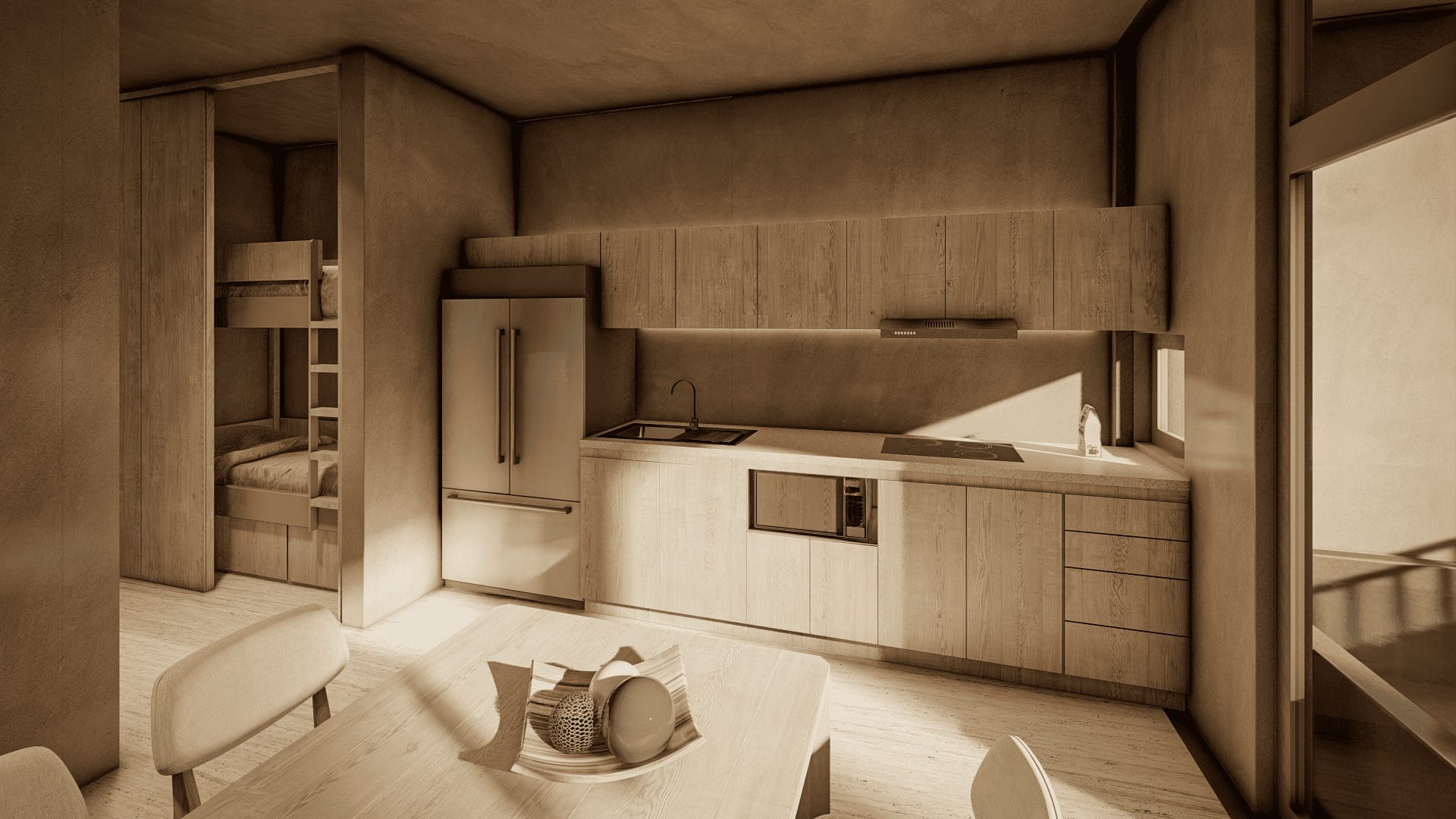 Cocina equipada con acabados premium en Ceiba